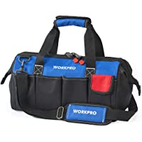 Los mejores  - WORKPRO Bolsa de Herramientas Boca Ancha Cierra Arriba con Base de Goma de Resistencia- Correa Ajustable- al Agua 45 CM…